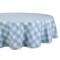 Contemporary Home Living 70&#x22; Round Cotton Tablecloth with Pastel Blue Checkered Design